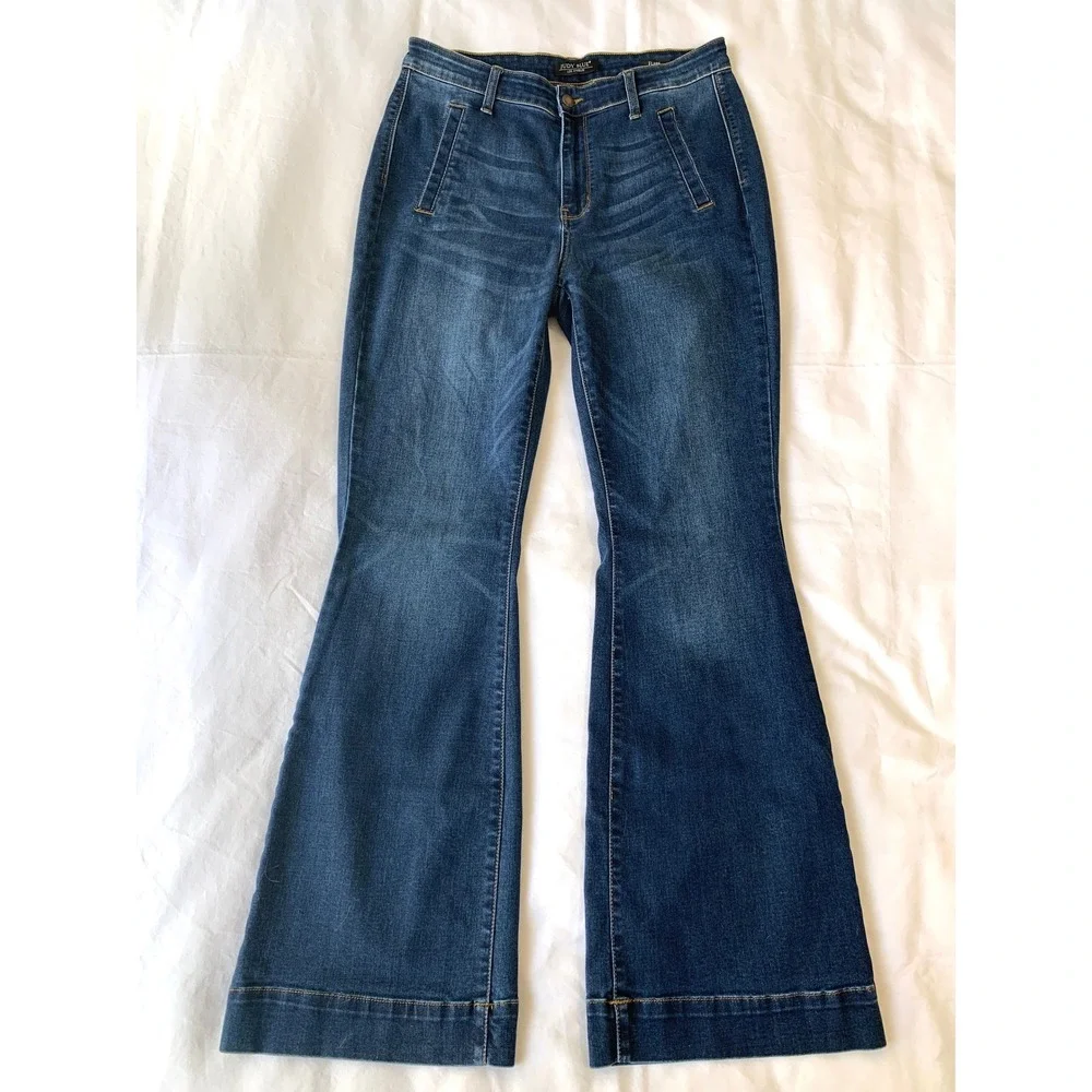 Judy Blue Flare Front Side Welt Pockets Jeans 13/31 Inseam 32